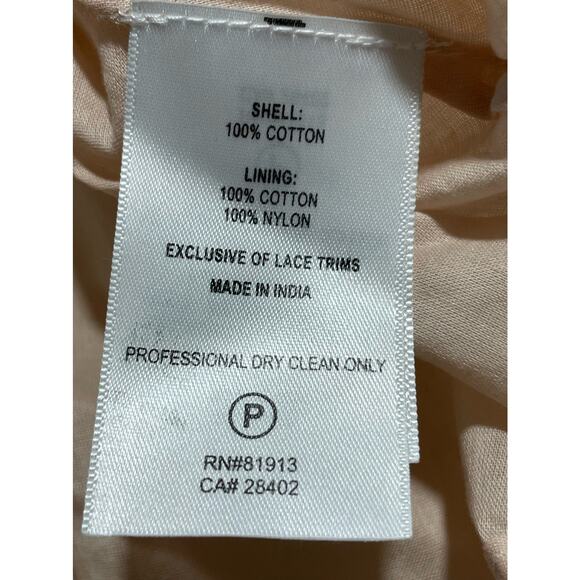 TR Designs Womens Sz S /P Sleeveless Embroidered Short Dress Peach Multicolor - Picture 8 of 9